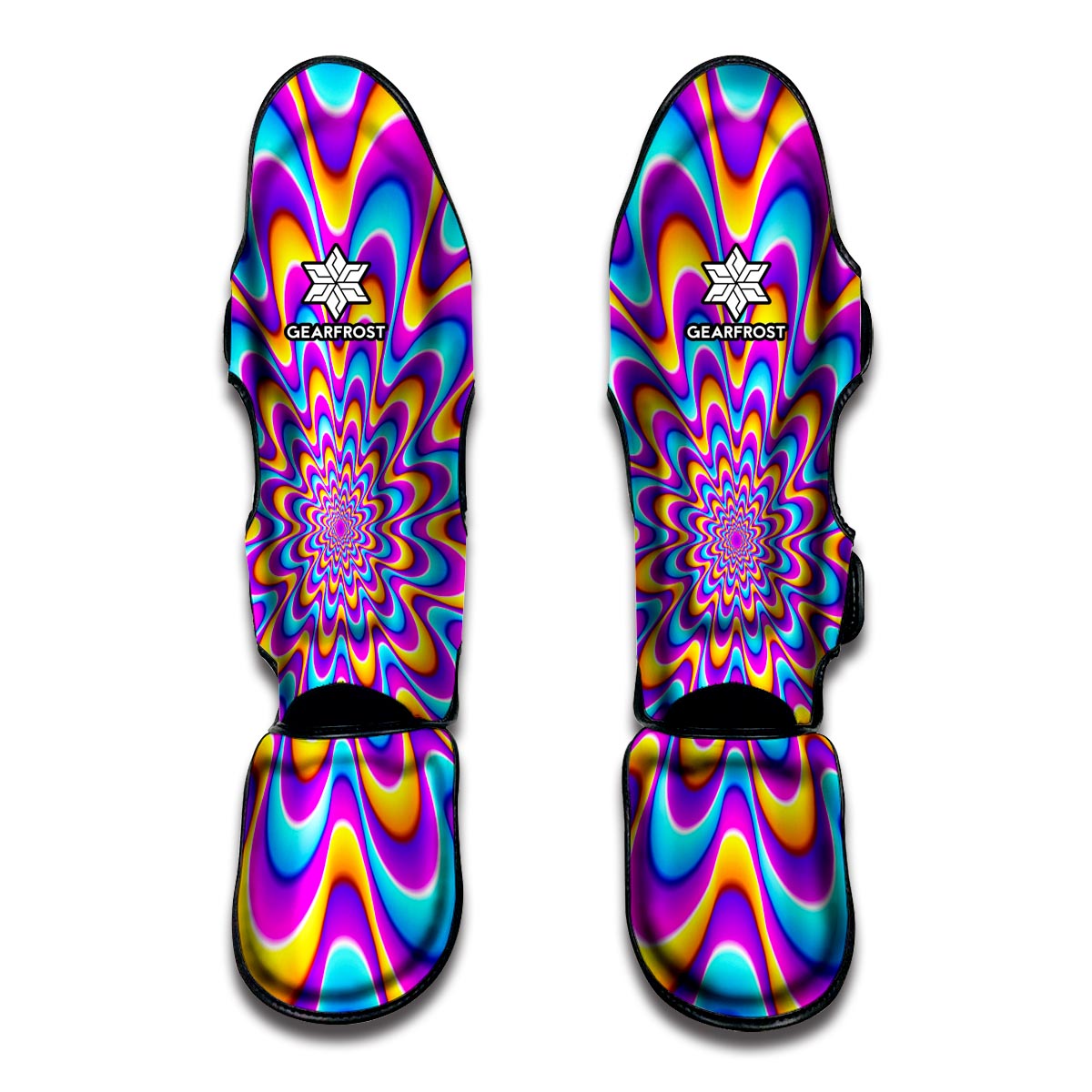 Splashing Colors Moving Optical Illusion Muay Thai Shin Guard