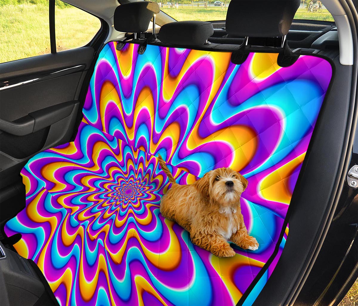 Splashing Colors Moving Optical Illusion Pet Car Back Seat Cover