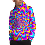 Splashing Colors Moving Optical Illusion Pullover Hoodie