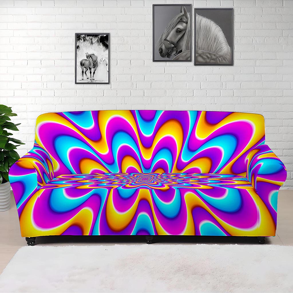 Splashing Colors Moving Optical Illusion Sofa Cover