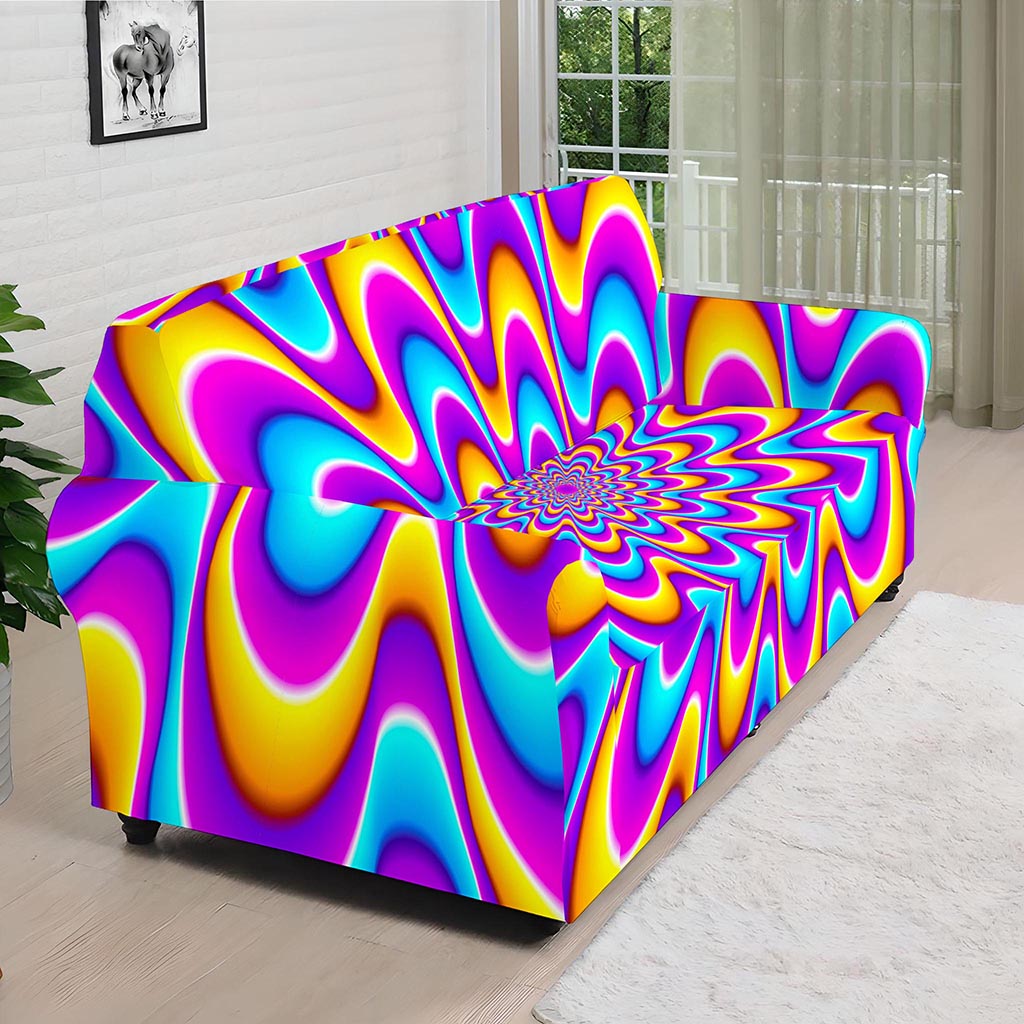 Splashing Colors Moving Optical Illusion Sofa Cover