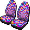 Splashing Colors Moving Optical Illusion Universal Fit Car Seat Covers
