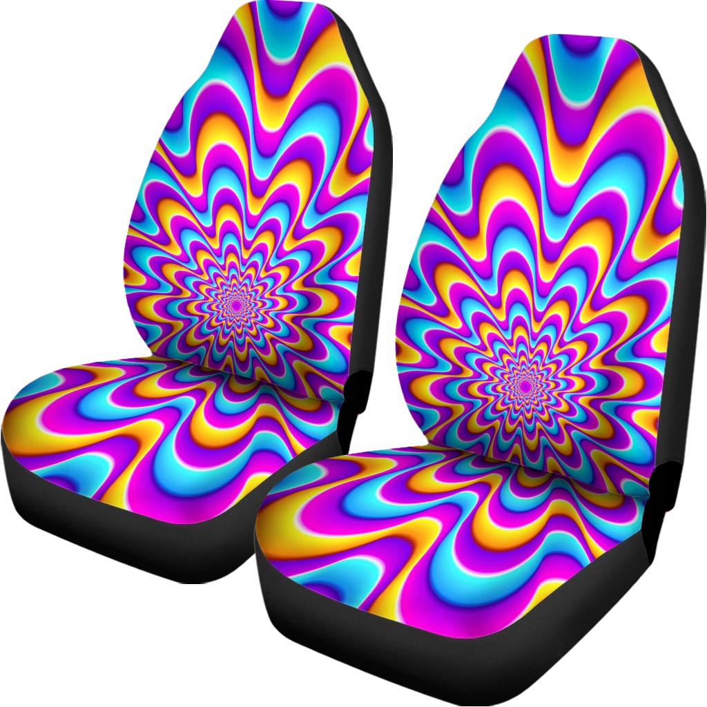Splashing Colors Moving Optical Illusion Universal Fit Car Seat Covers