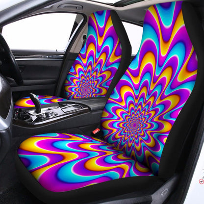 Splashing Colors Moving Optical Illusion Universal Fit Car Seat Covers