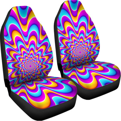 Splashing Colors Moving Optical Illusion Universal Fit Car Seat Covers