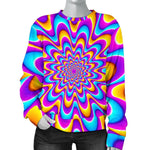Splashing Colors Moving Optical Illusion Women's Crewneck Sweatshirt GearFrost
