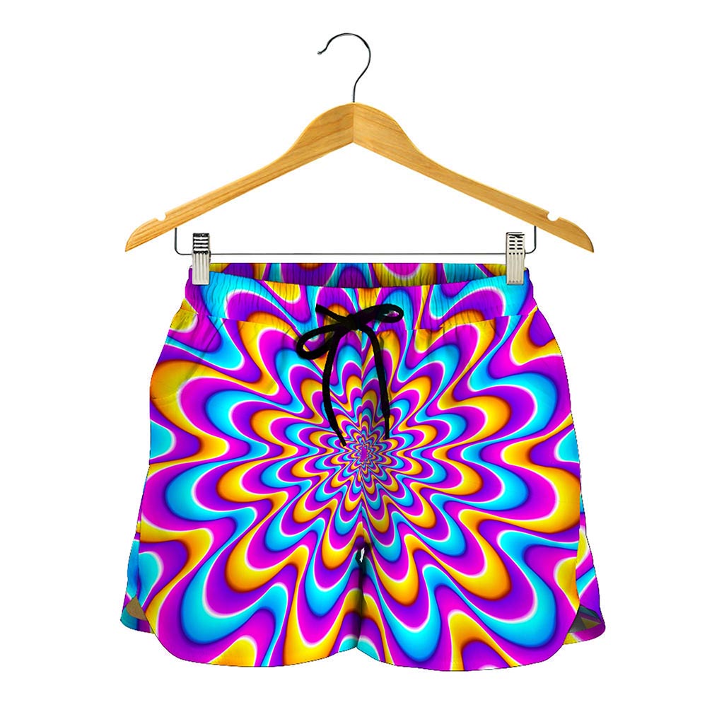 Splashing Colors Moving Optical Illusion Women's Shorts