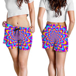 Splashing Colors Moving Optical Illusion Women's Shorts