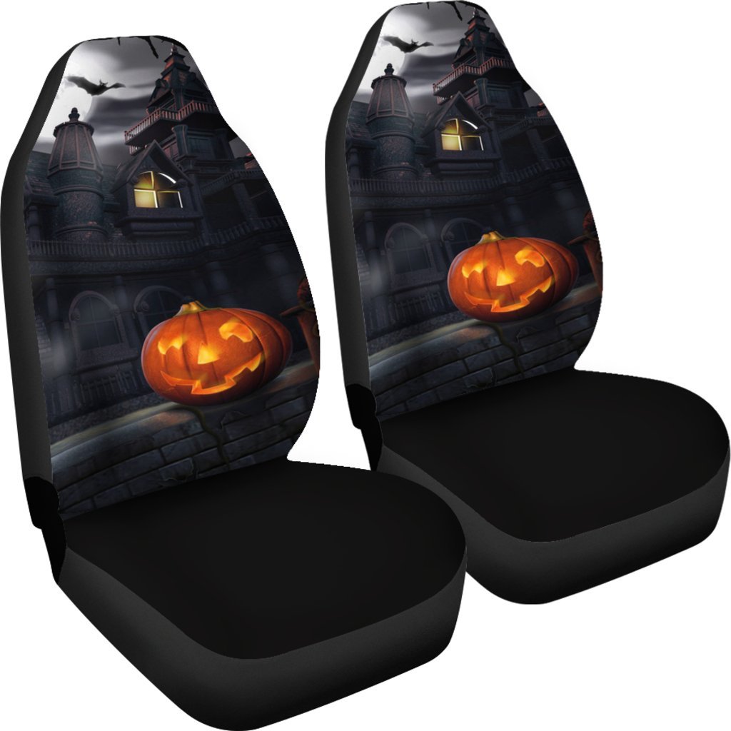 Halloween Pumpkin Print Car Seat Covers, Universal Fit Car Seat