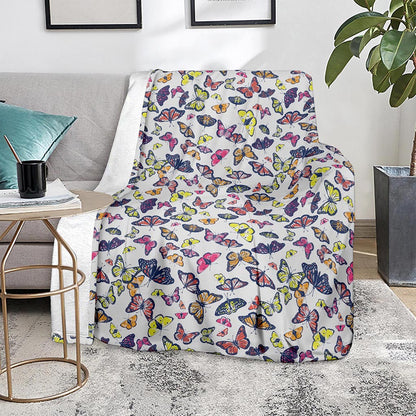 Spring Butterfly Pattern Print Blanket