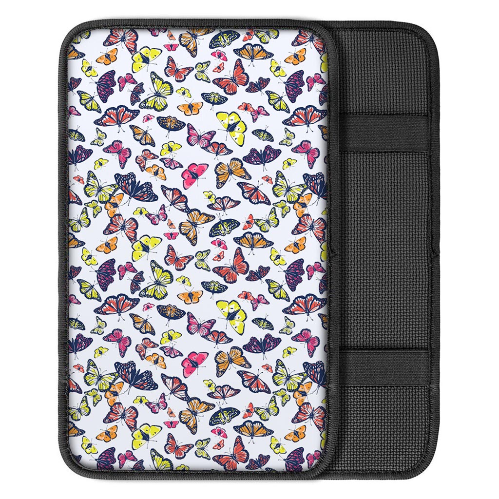 Spring Butterfly Pattern Print Car Center Console Cover