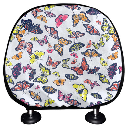 Spring Butterfly Pattern Print Car Headrest Covers