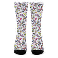 Spring Butterfly Pattern Print Crew Socks