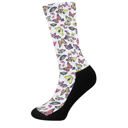 Spring Butterfly Pattern Print Crew Socks