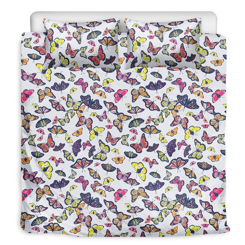 Spring Butterfly Pattern Print Duvet Cover Bedding Set