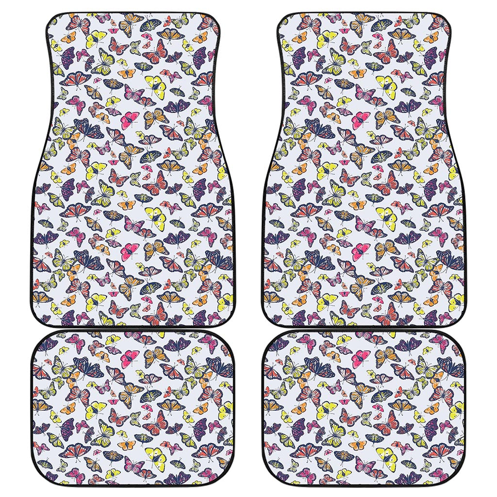 Spring Butterfly Pattern Print Front and Back Car Floor Mats