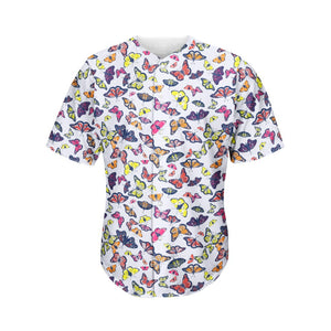 Spring Butterfly Pattern Print Men's Baseball Jersey