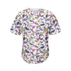 Spring Butterfly Pattern Print Men's Baseball Jersey