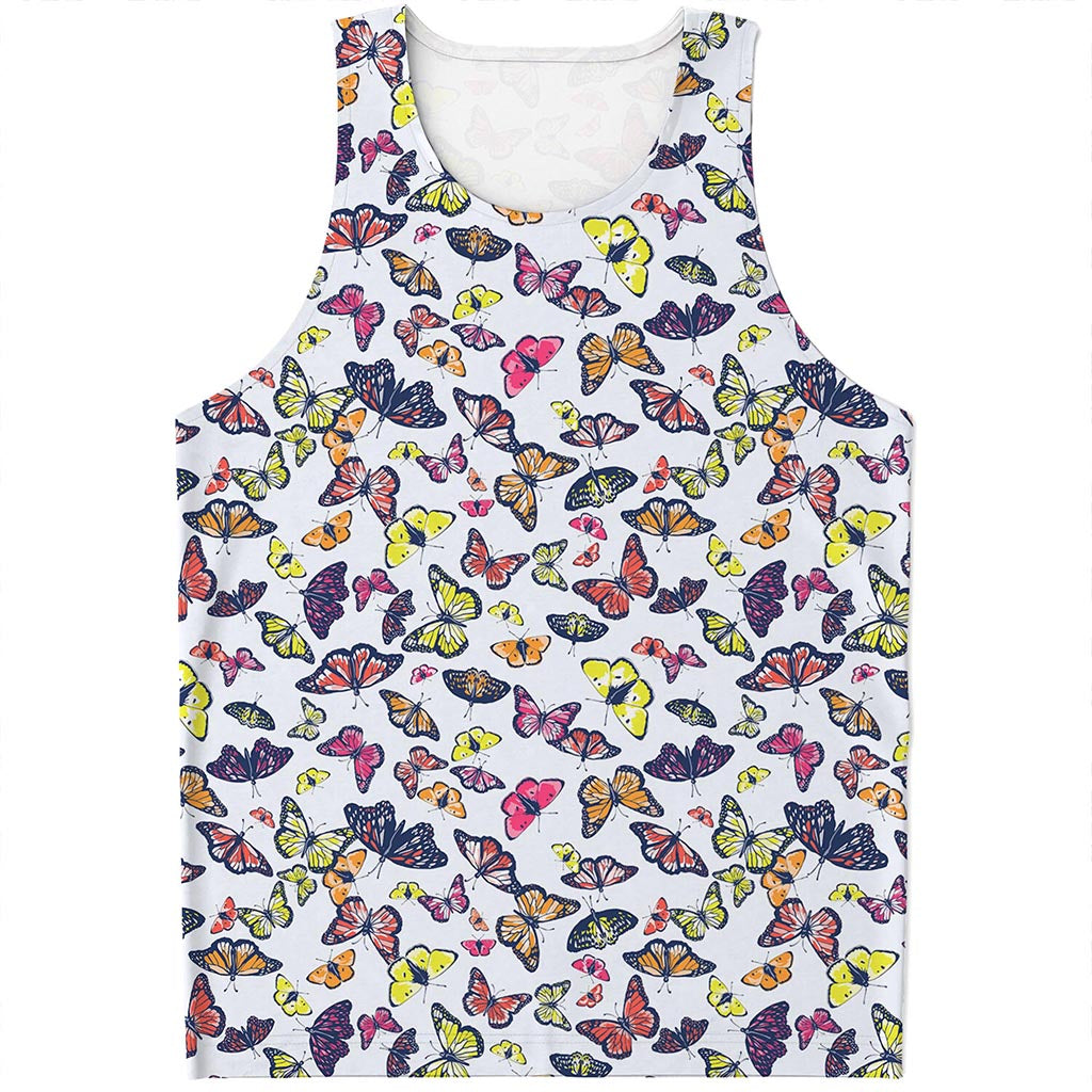 Spring Butterfly Pattern Print Men's Tank Top