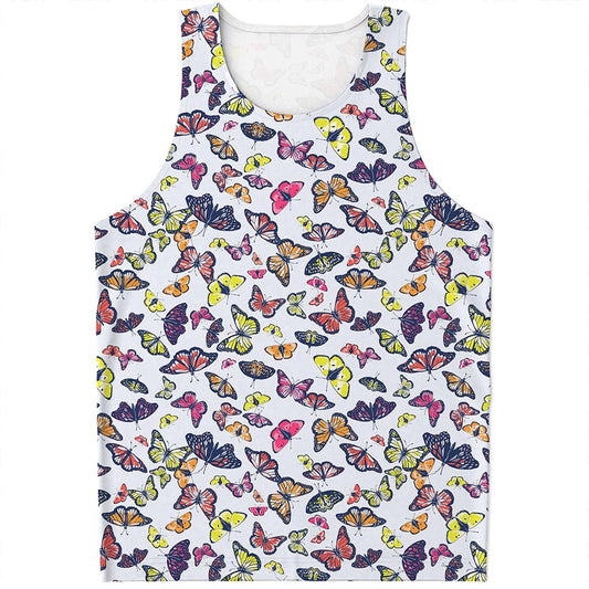 Spring Butterfly Pattern Print Men's Tank Top