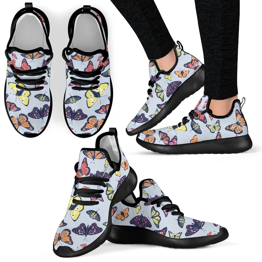 Spring Butterfly Pattern Print Mesh Knit Shoes GearFrost