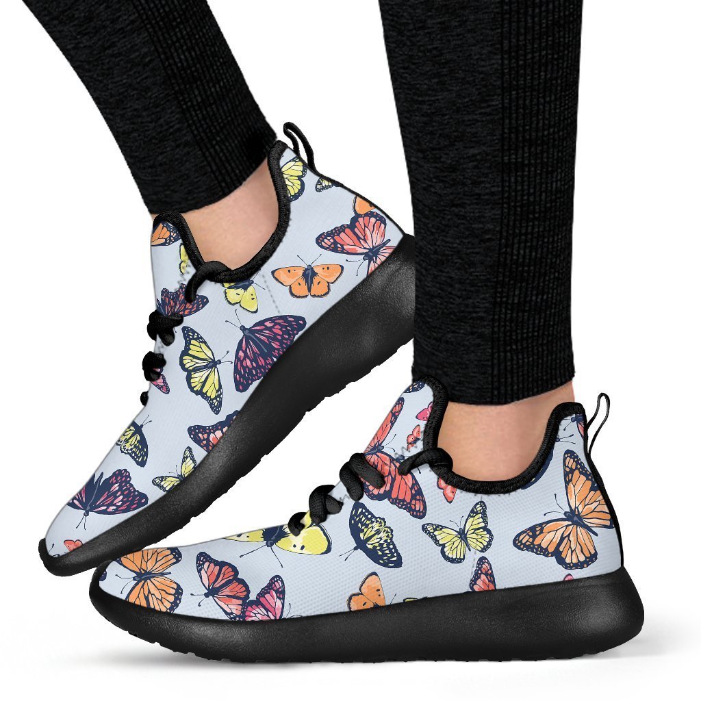 Spring Butterfly Pattern Print Mesh Knit Shoes GearFrost