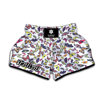 Spring Butterfly Pattern Print Muay Thai Boxing Shorts