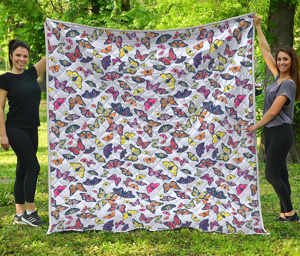 Spring Butterfly Pattern Print Quilt