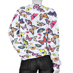 Spring Butterfly Pattern Print Women's Crewneck Sweatshirt GearFrost