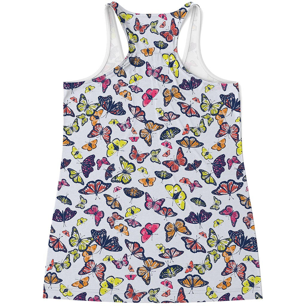 Spring Butterfly Pattern Print Women's Racerback Tank Top