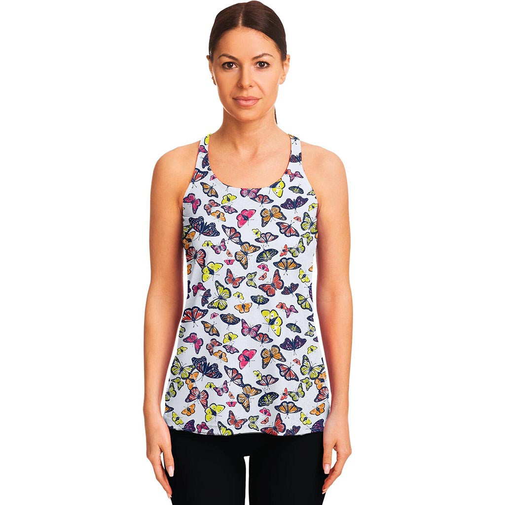 Spring Butterfly Pattern Print Women's Racerback Tank Top