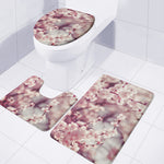 Spring Cherry Blossom Print 3 Piece Bath Mat Set