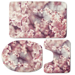 Spring Cherry Blossom Print 3 Piece Bath Mat Set
