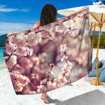 Spring Cherry Blossom Print Beach Sarong Wrap