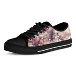 Spring Cherry Blossom Print Black Low Top Shoes