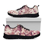 Spring Cherry Blossom Print Black Sneakers