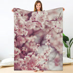 Spring Cherry Blossom Print Blanket