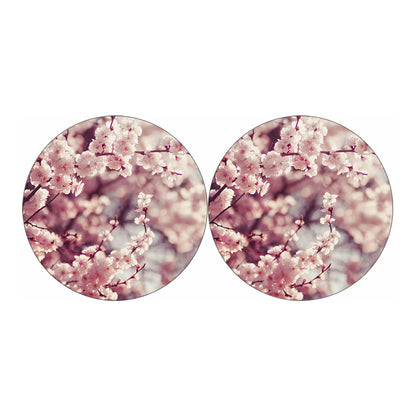 Spring Cherry Blossom Print Car Coasters