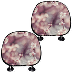 Spring Cherry Blossom Print Car Headrest Covers