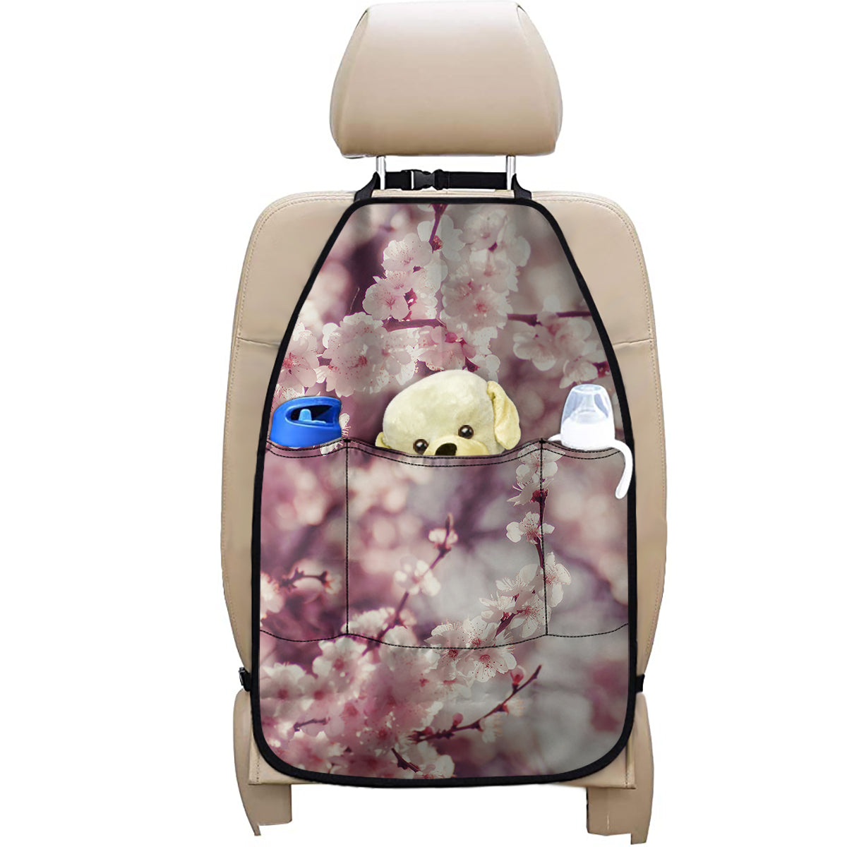 Spring Cherry Blossom Print Car Seat Organizers