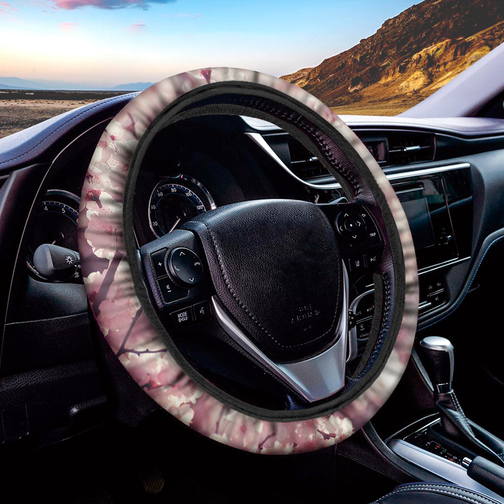 Spring Cherry Blossom Print Car Steering Wheel Cover