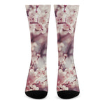 Spring Cherry Blossom Print Crew Socks
