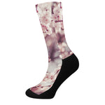 Spring Cherry Blossom Print Crew Socks