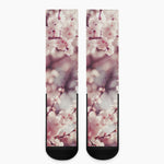 Spring Cherry Blossom Print Crew Socks