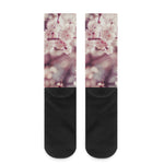 Spring Cherry Blossom Print Crew Socks
