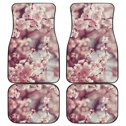 Spring Cherry Blossom Print Front and Back Car Floor Mats