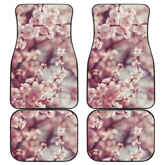 Spring Cherry Blossom Print Front and Back Car Floor Mats