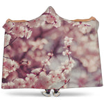 Spring Cherry Blossom Print Hooded Blanket