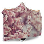 Spring Cherry Blossom Print Hooded Blanket