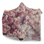 Spring Cherry Blossom Print Hooded Blanket